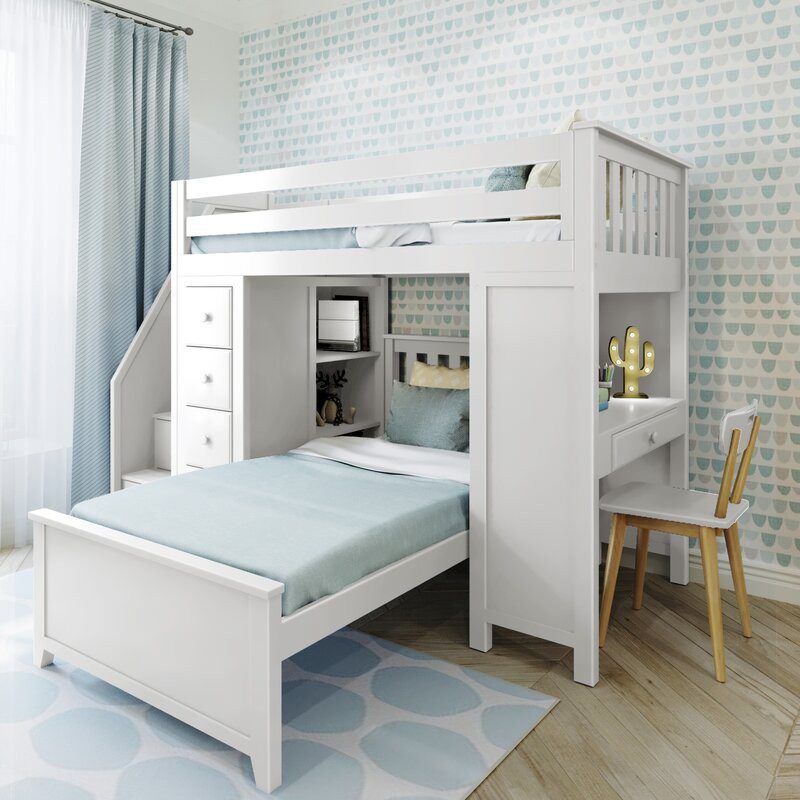 Chester 4 Twin Over Twin Loft Bed In White