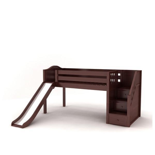 Delicious CC Twin Low Loft Bed with Stairs and Slide