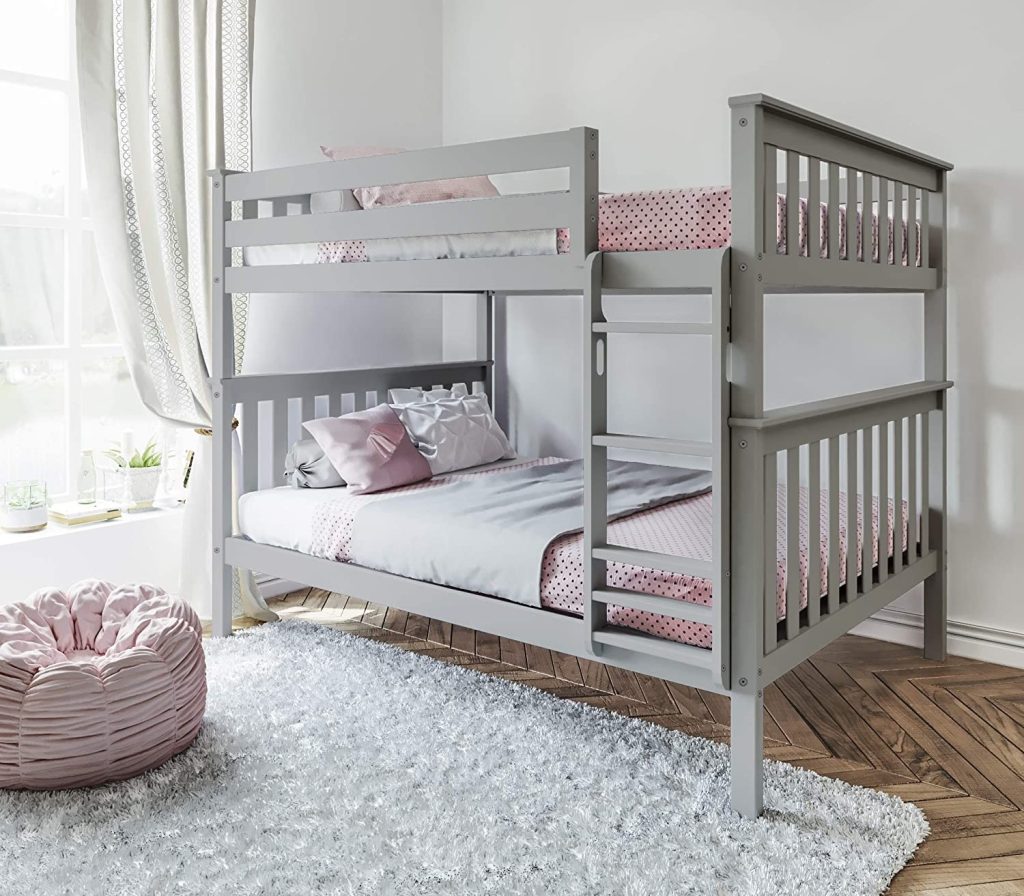 Max and Lily Full Over Full Bunk Bed in Grey
