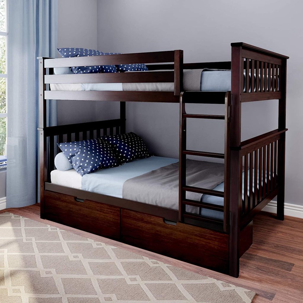 Max And Lily Full Over Full Bunk Bed With Storage In Espresso