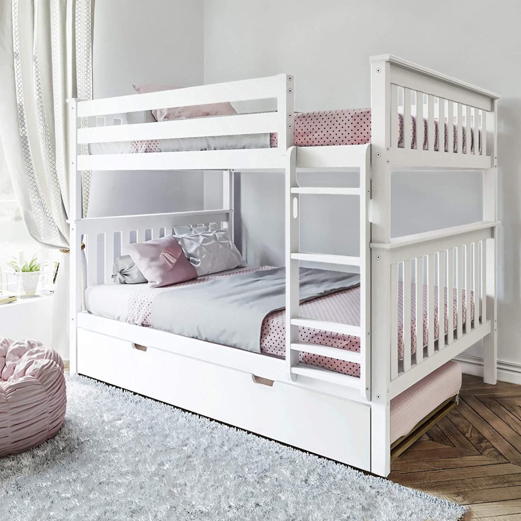 Max And Lily Full Over Full Bunk Bed With Trundle In White