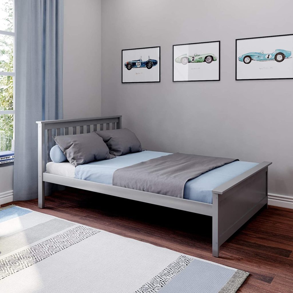 Max And Lily Full Platform Bed In Grey
