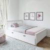Max and Lily Full Platform Bed With Storage Drawers in White