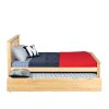 Max and Lily Full Platform Bed With Trundle in Natural