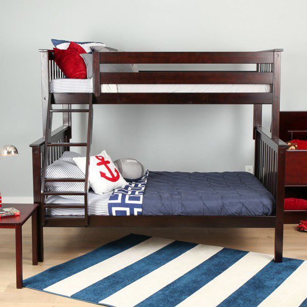 Max and Lily Twin Over Full Bunk Bed in Espresso