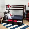 Max and Lily Twin Over Full Bunk Bed with Storage in Espresso
