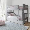 Max and Lily Twin Over Twin Bunk Bed with Storage in Grey