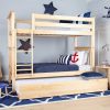 Max and Lily Twin Over Twin Bunk Bed with Trundle in Natural