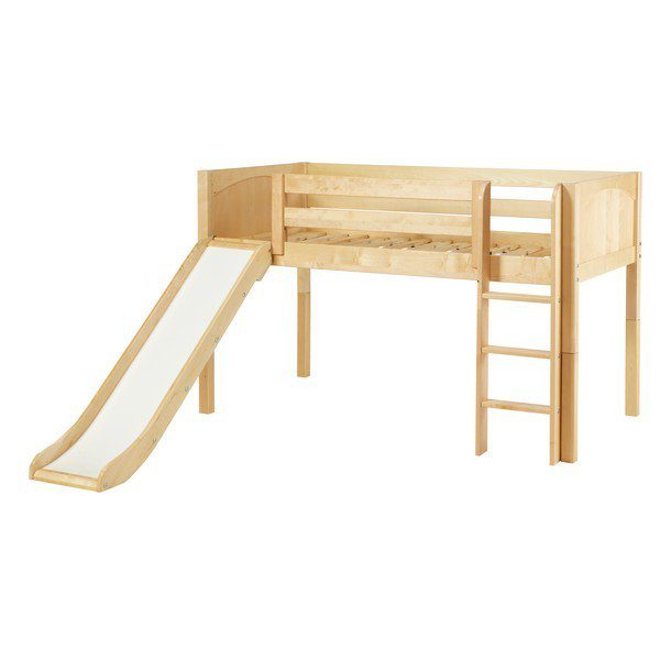 Maxtrix Marvelous Np Twin Low Loft Bed With Slide In Natural 
