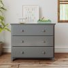 Solid Wood Max and Lily 3 Drawer Dresser in Grey Finish
