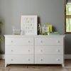 Solid Wood Max and Lily 6 Drawer Dresser in White Finish