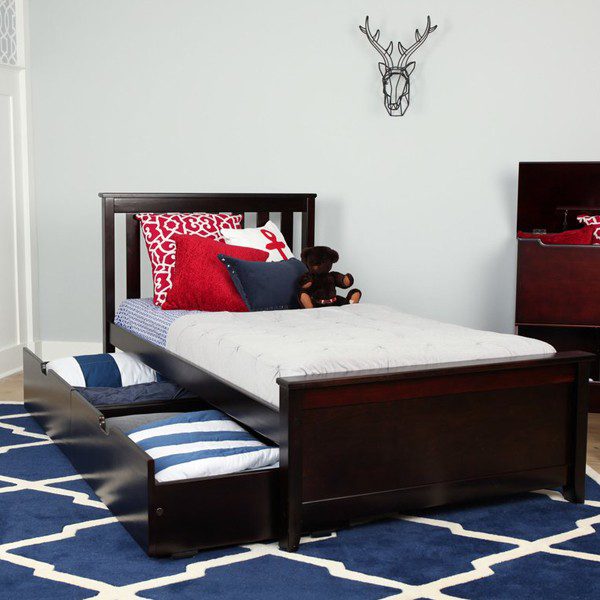 Twin Platform Bed With Storage Drawers in Espresso
