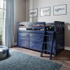 Windsor 1 Twin Low Loft Bed In Blue With 3 Drawer Dresser