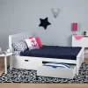 MAX & LILY SOLID WOOD TWIN SIZE PLATFORM BED IN WHITE FINISH WITH STORAGE