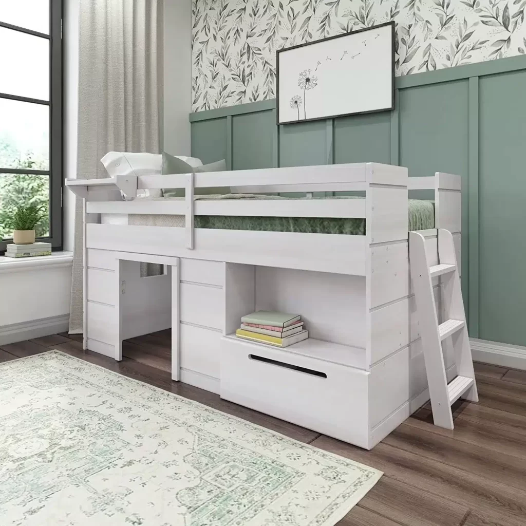 Max And Lily Solid Wood Play &Amp; Store Low Loft