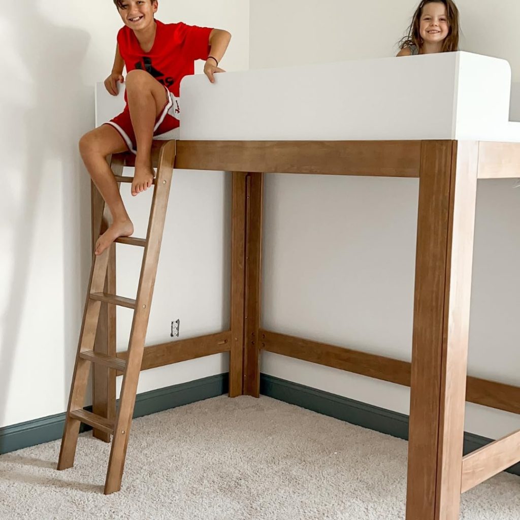 Max And Lily Mid-Century Modern Twin High Loft Bed - Image 5