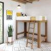 Mid-Century Modern Twin High Loft Bed