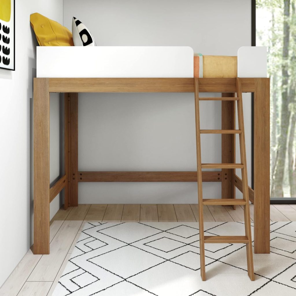 Max And Lily Mid-Century Modern Twin High Loft Bed - Image 2