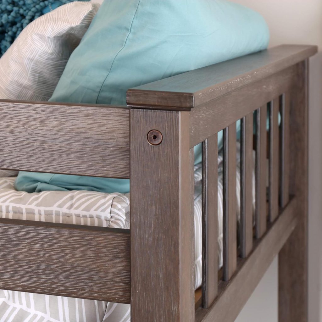 Max and Lily Twin Over Twin Bunk Bed With Stairs in Clay - Image 7