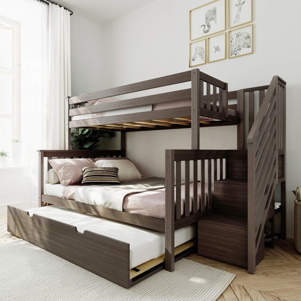 Max and Lily Twin Over Full Bunk Bed with Stairs and Trundle - Image 7