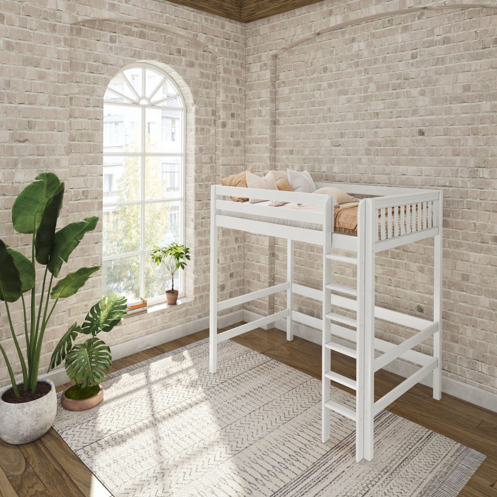 Grand Full Ultra High Loft Bed with Straight Ladder