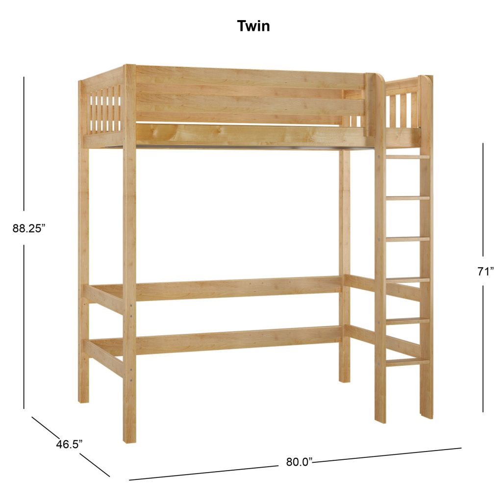 Uber JibJab Twin Ultra High Loft Bed with Straight Ladder on Front - Image 8