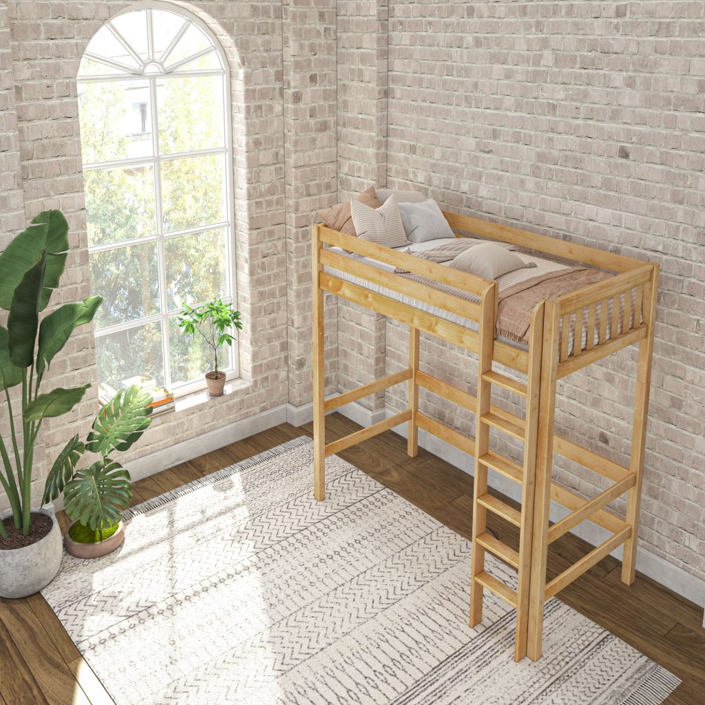 Uber JibJab Twin Ultra High Loft Bed with Straight Ladder on Front - Image 9