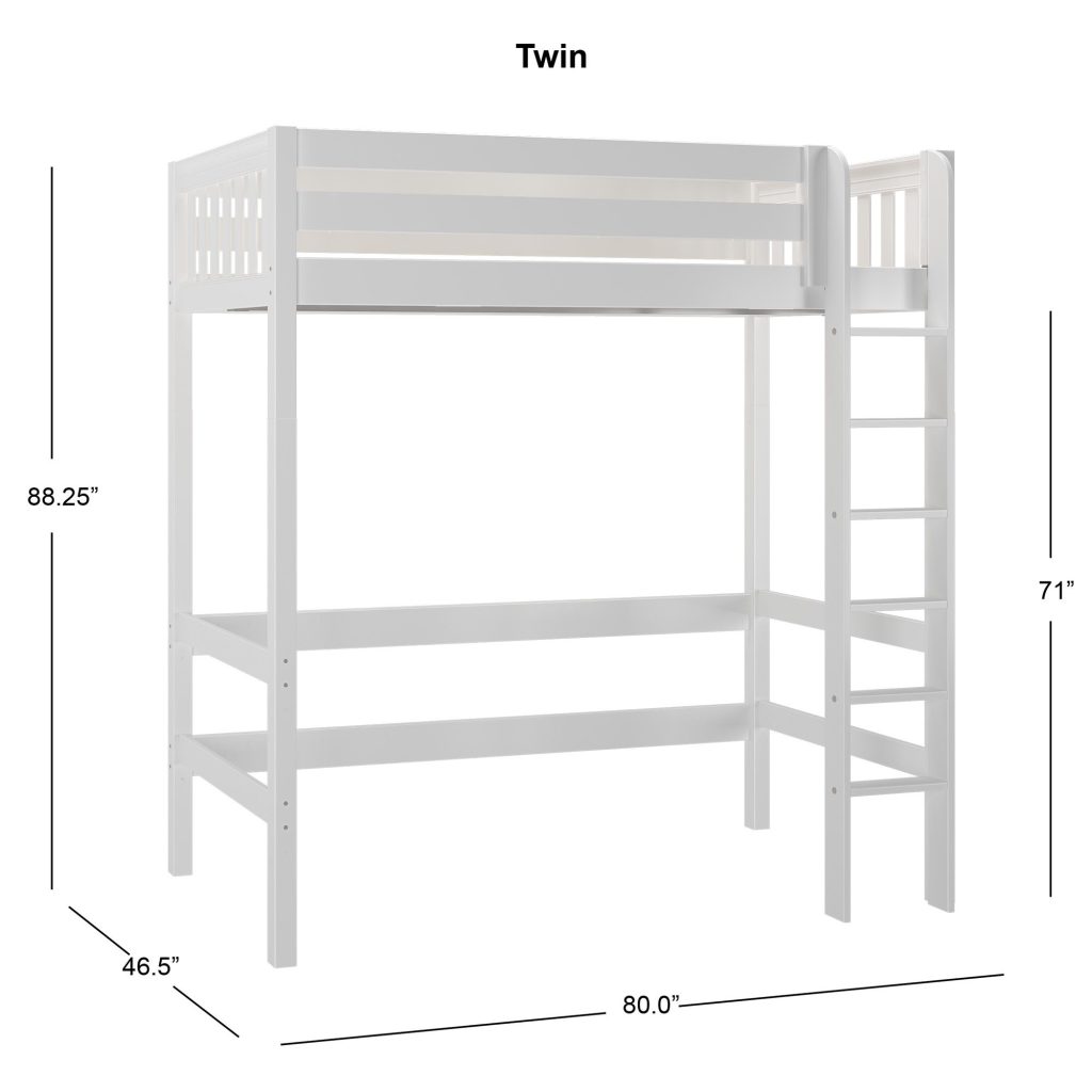 Uber JibJab Twin Ultra High Loft Bed with Straight Ladder on Front - Image 12