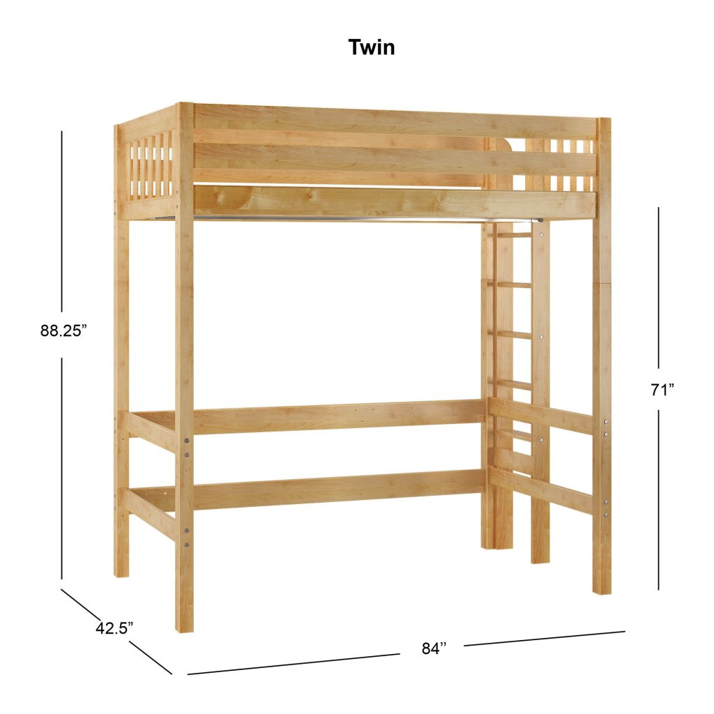 Uber Slam Twin Ultra High Loft Bed With Straight Ladder On End - Image 10
