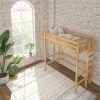 Twin Ultra High Loft Bed with Straight Ladder