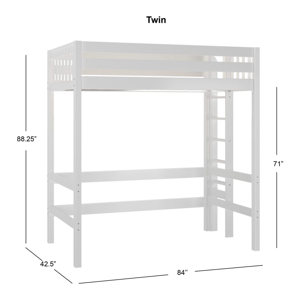 Uber Slam Twin Ultra High Loft Bed With Straight Ladder On End - Image 15