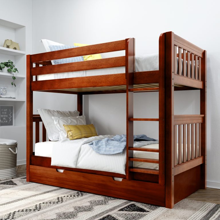 getit chestnut slat left trundle close