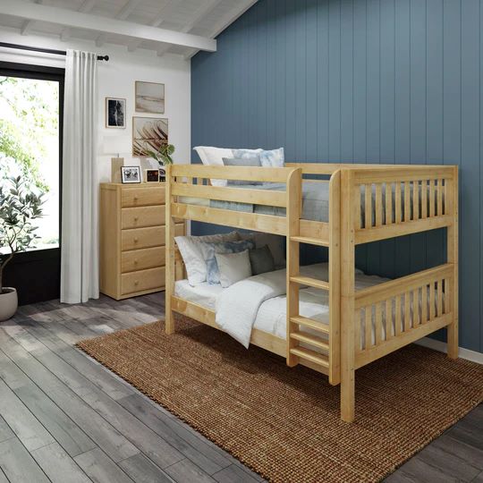 Full XL Low Bunk Bed with Ladder