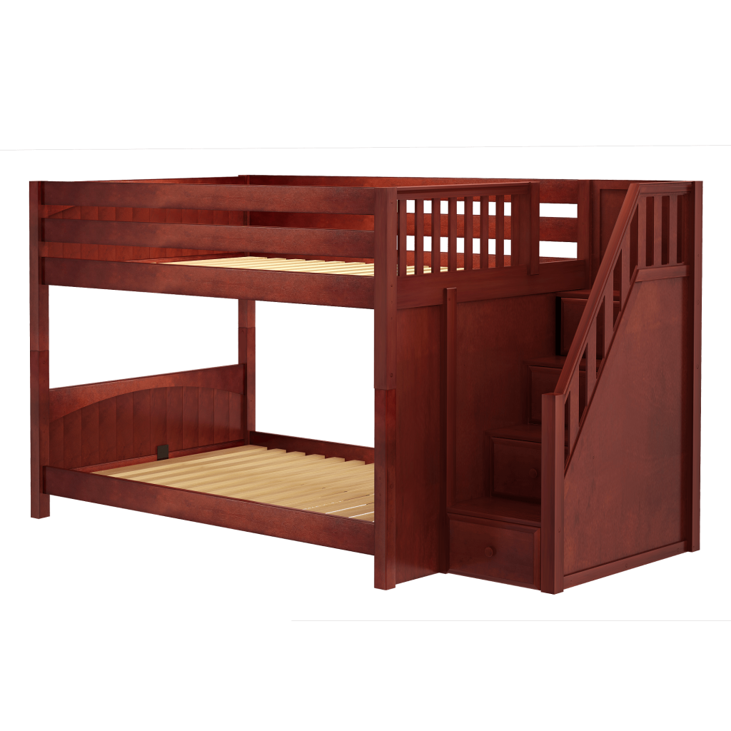 XL Full Low Bunk Bed with Stairs - Image 17