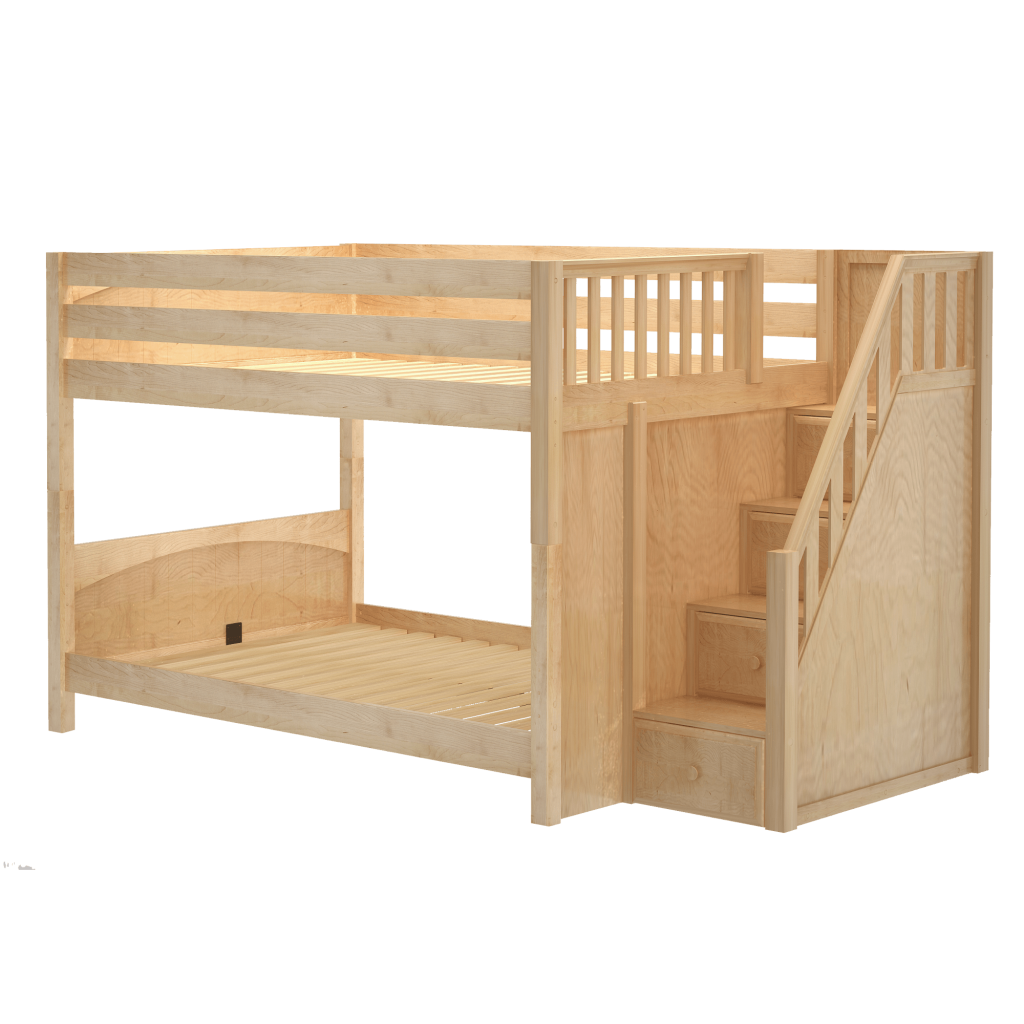 XL Full Low Bunk Bed with Stairs - Image 19