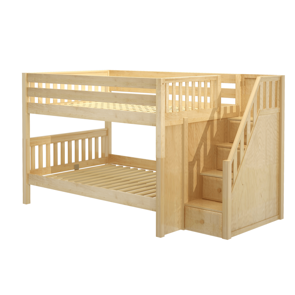 XL Full Low Bunk Bed with Stairs - Image 20