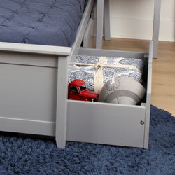Solid Wood 2 Grey Under Bed Drawers For Max And Lily Beds