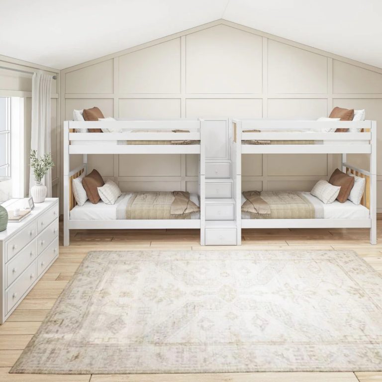 High Twin Quad Bunk Bed With Stairs