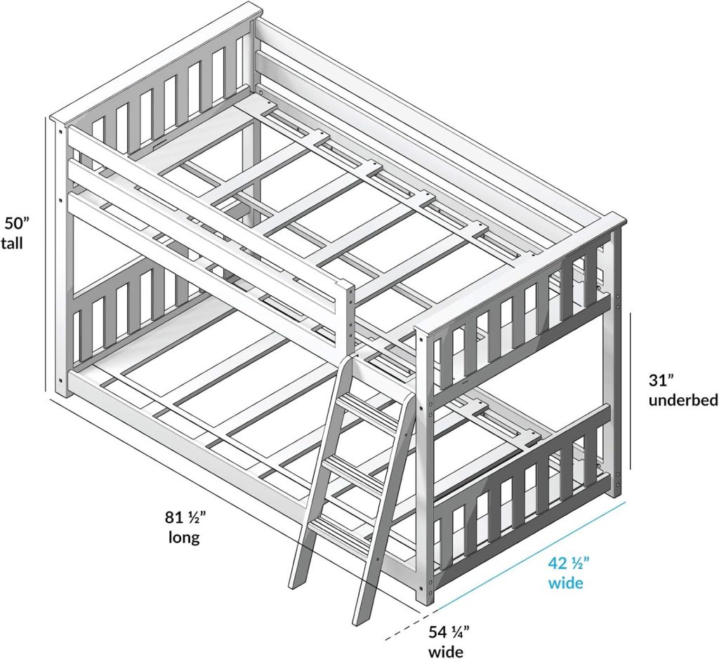 Max And Lily Twin Over Twin Low Bunk Bed With Curtain - Image 11