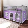 Twin Low Bunk Bed In Grey