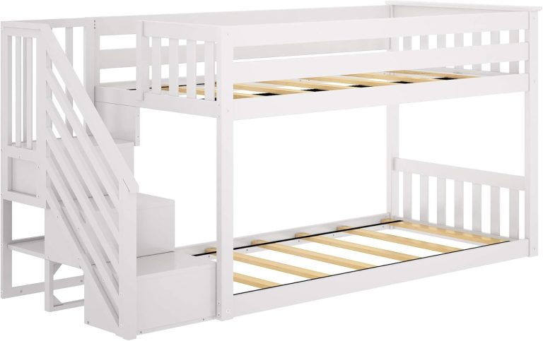 low white bunk with stairs3 low white bunk with stairs3