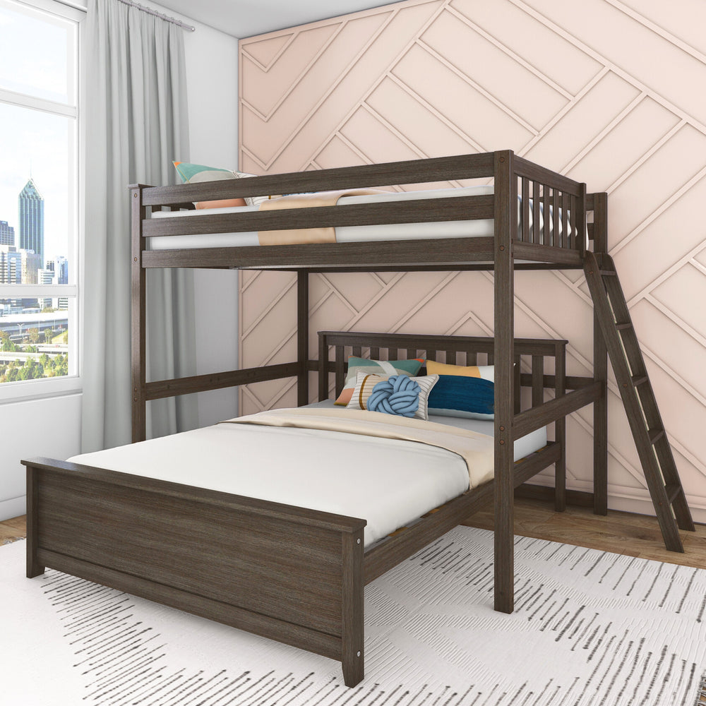 Max & Lily Full Over Queen L-Shaped Bunk Bed Clay