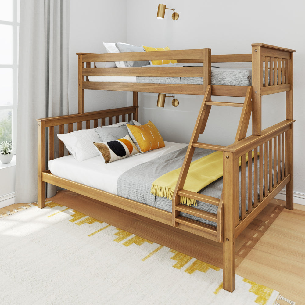 Max & Lily Twin XL-Over-Queen Bunk Bed Pecan