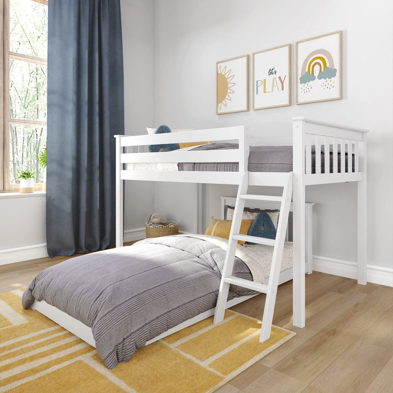 Twin over Twin L-Shaped low bunk bed