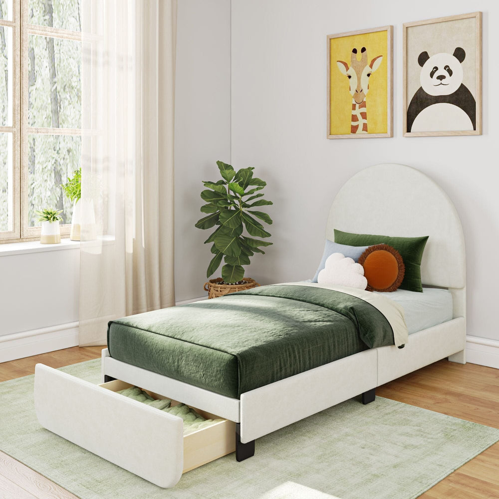 kenzie upholstered twin bed with storage