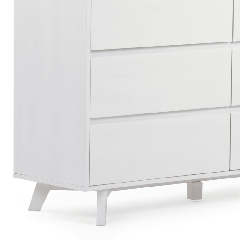 Max and Lily Scandinavian 6-Drawer Dresser in White