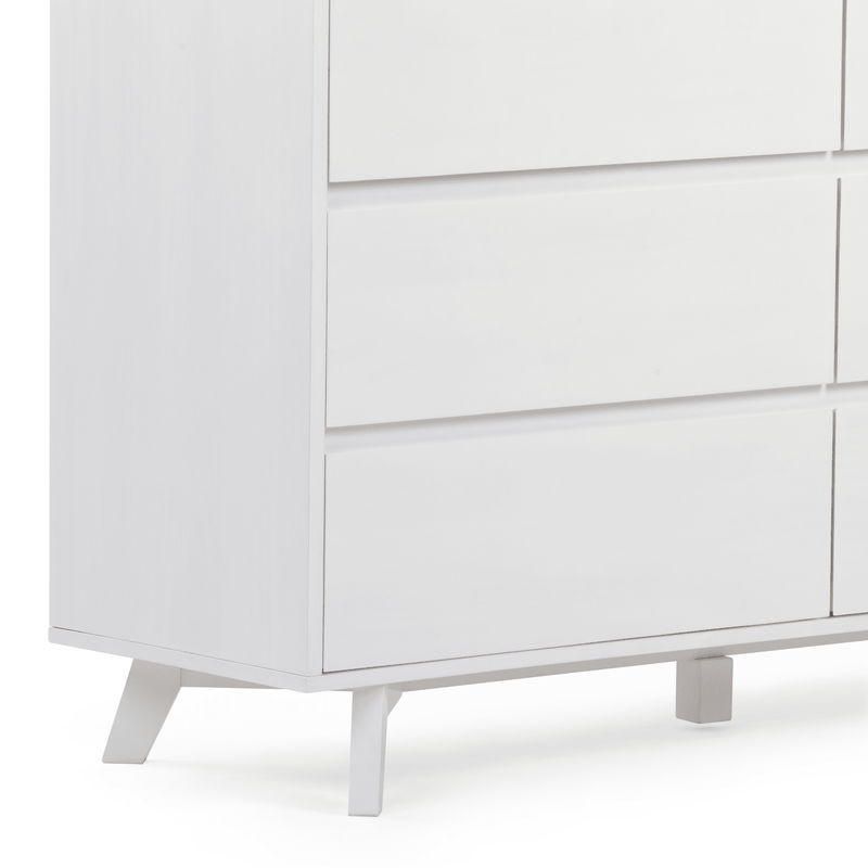 Max and Lily Scandinavian 6-Drawer Dresser in White