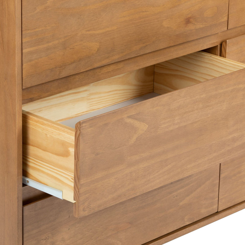 Max and Lily Scandinavian 6-Drawer Dresser in Pecan
