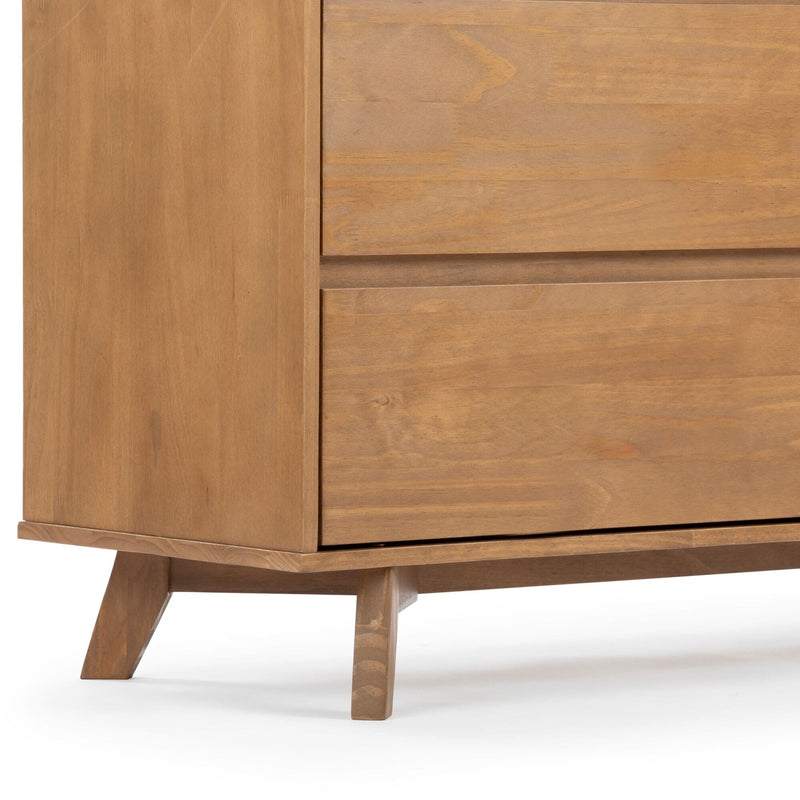 Max and Lily Scandinavian 6-Drawer Dresser in Pecan