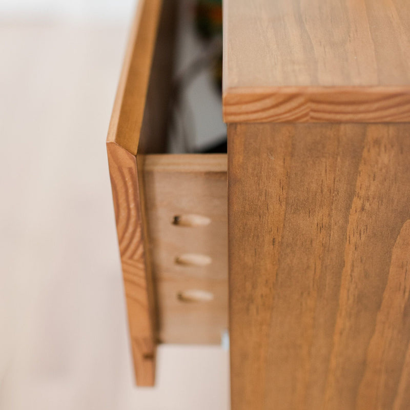 Max and Lily Scandinavian 6-Drawer Dresser in Pecan